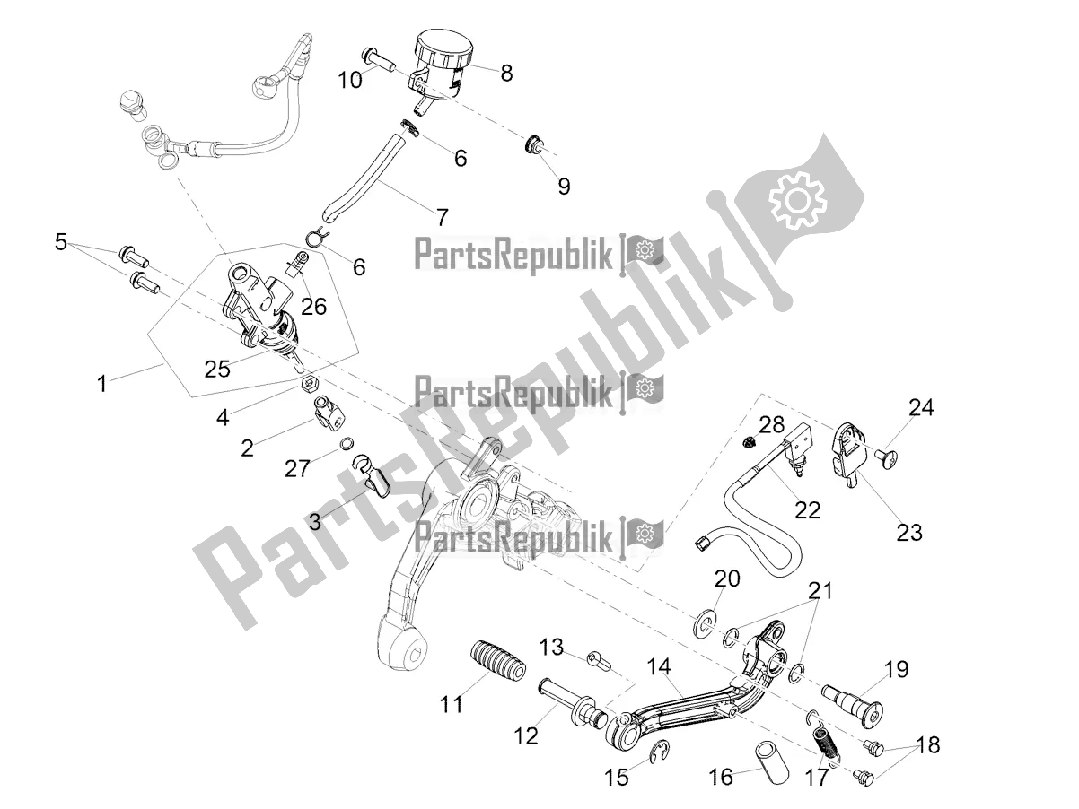 Todas las partes para Cilindro Maestro Trasero de Aprilia RS 660 ABS Apac 2022
