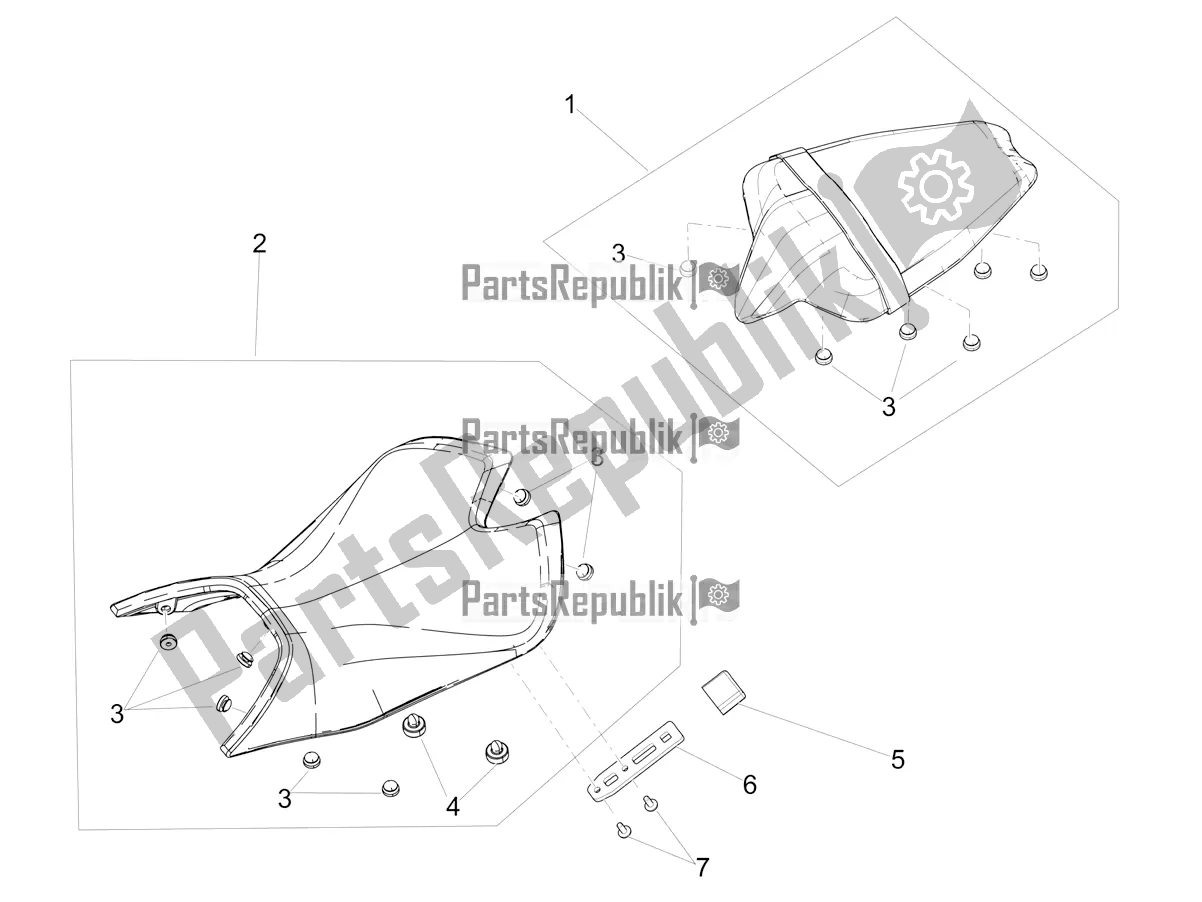 Alle onderdelen voor de Zadel van de Aprilia RS 660 ABS Apac 2022