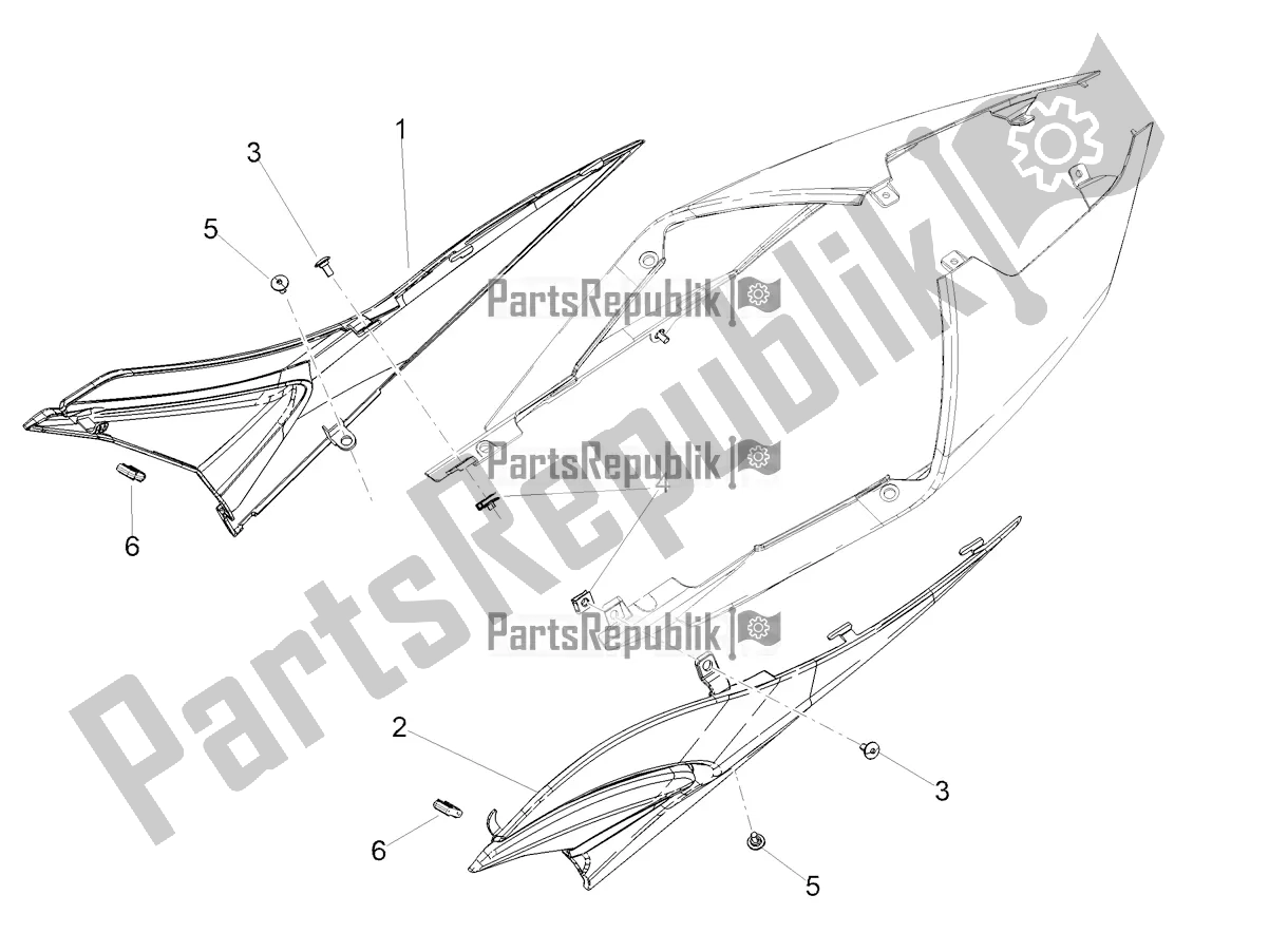 Tutte le parti per il Corpo Centrale del Aprilia RS 660 ABS USA 2020