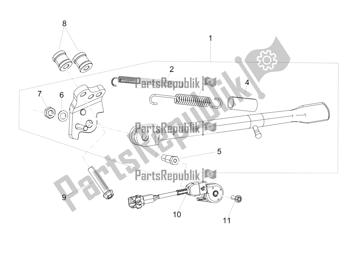 Tutte le parti per il Cavalletto Centrale del Aprilia RS 660 ABS USA 2020