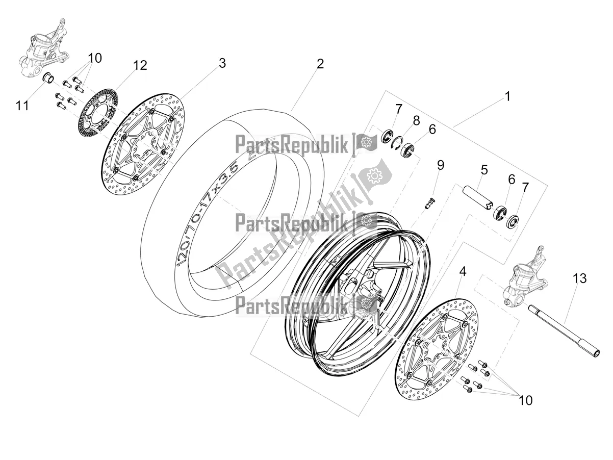 Tutte le parti per il Ruota Anteriore del Aprilia RS 660 ABS USA 2020