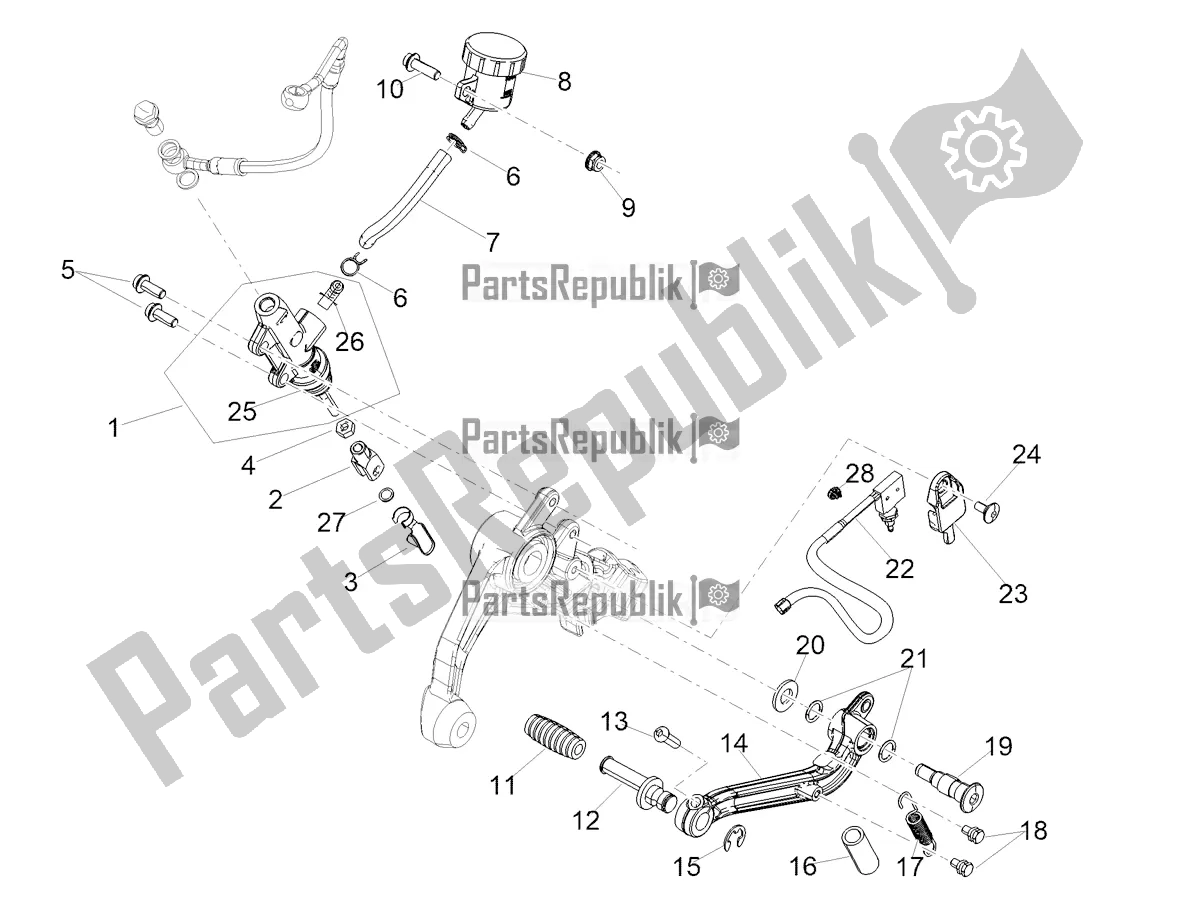 Alle Teile für das Hauptbremszylinder Hinten des Aprilia RS 660 ABS USA 2020