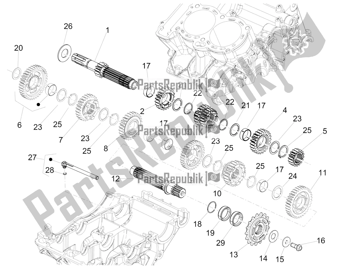 Todas as partes de Caixa De Engrenagens - Conjunto De Engrenagens do Aprilia RS 660 ABS USA 2021