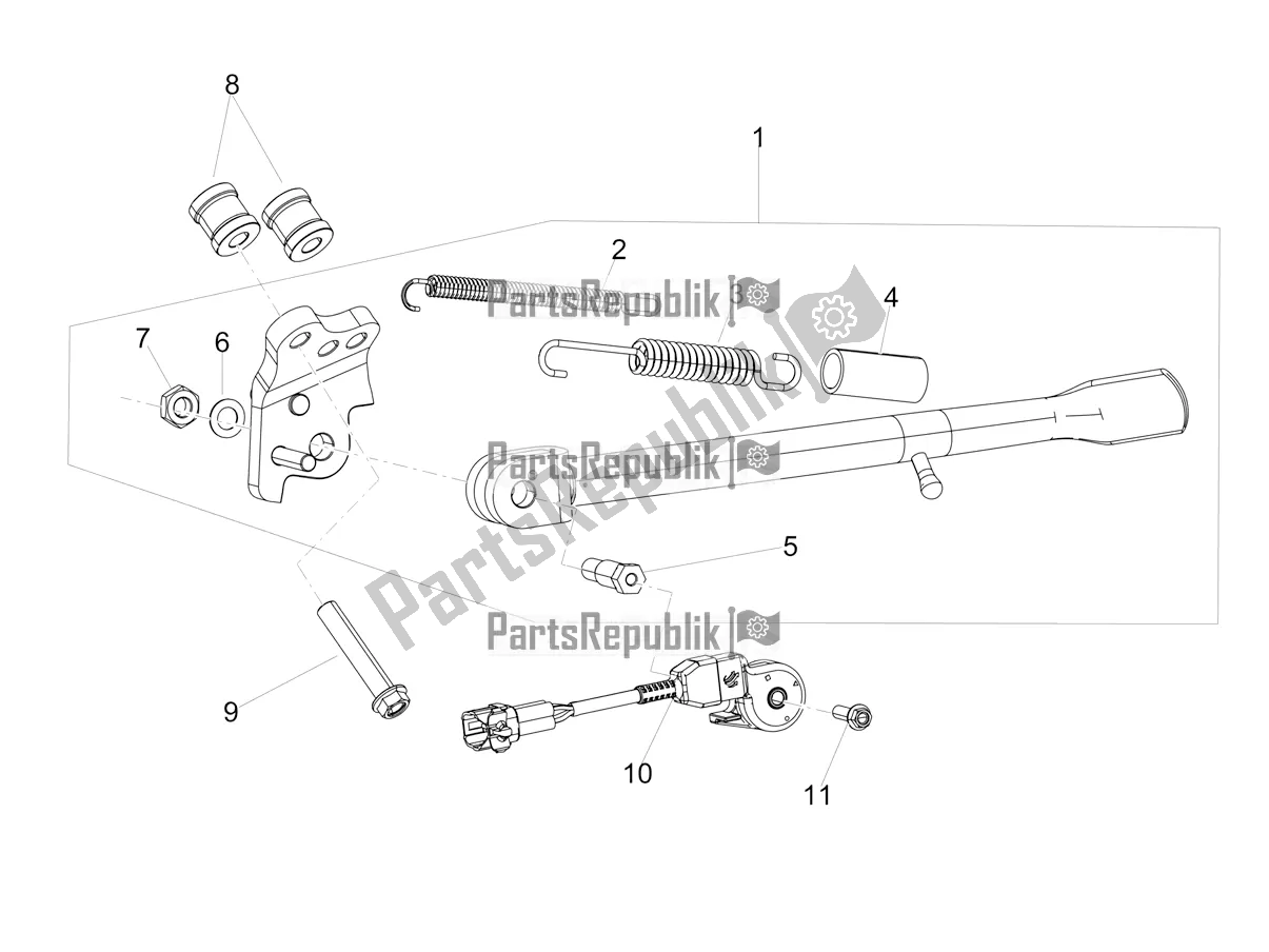 Todas as partes de Suporte Central do Aprilia RS 660 ABS USA 2022