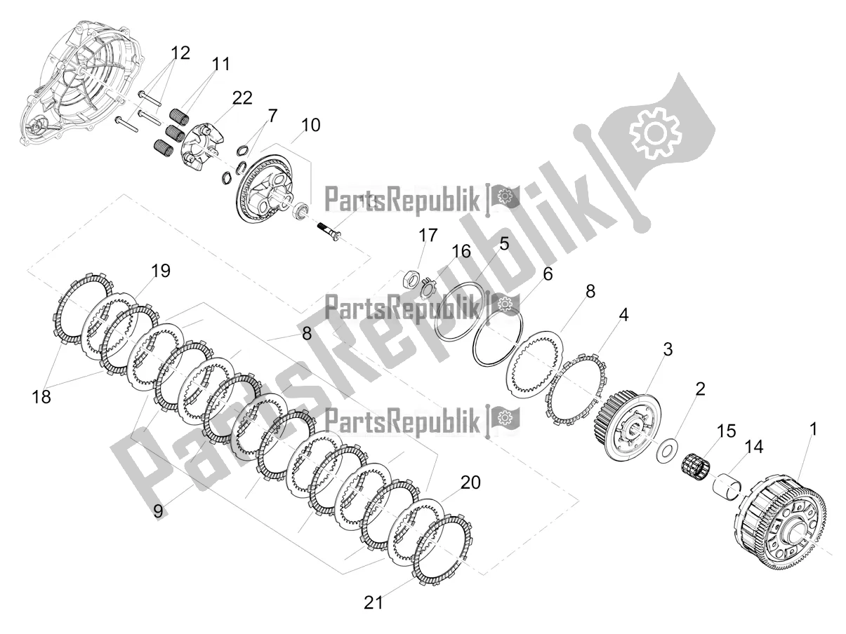 All parts for the Clutch of the Aprilia RS 660 ABS USA 2022
