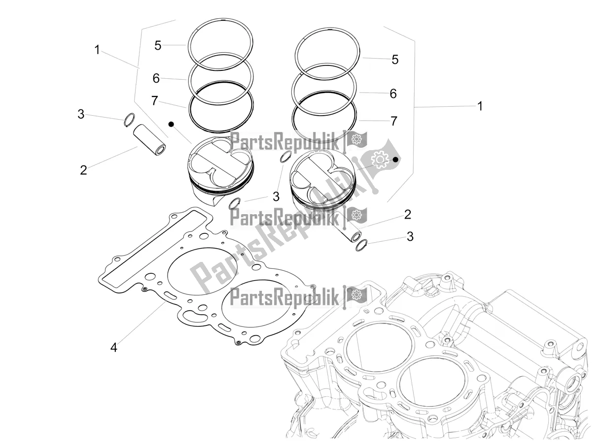 Wszystkie części do Cylinder - T? Ok Aprilia RS 660 ABS USA 2022