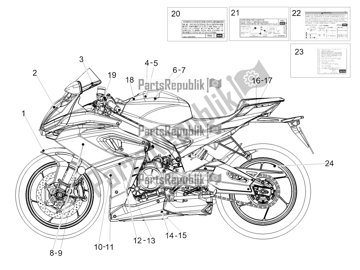 Wszystkie części do Kalkomania Aprilia RS 660 ABS USA 2022