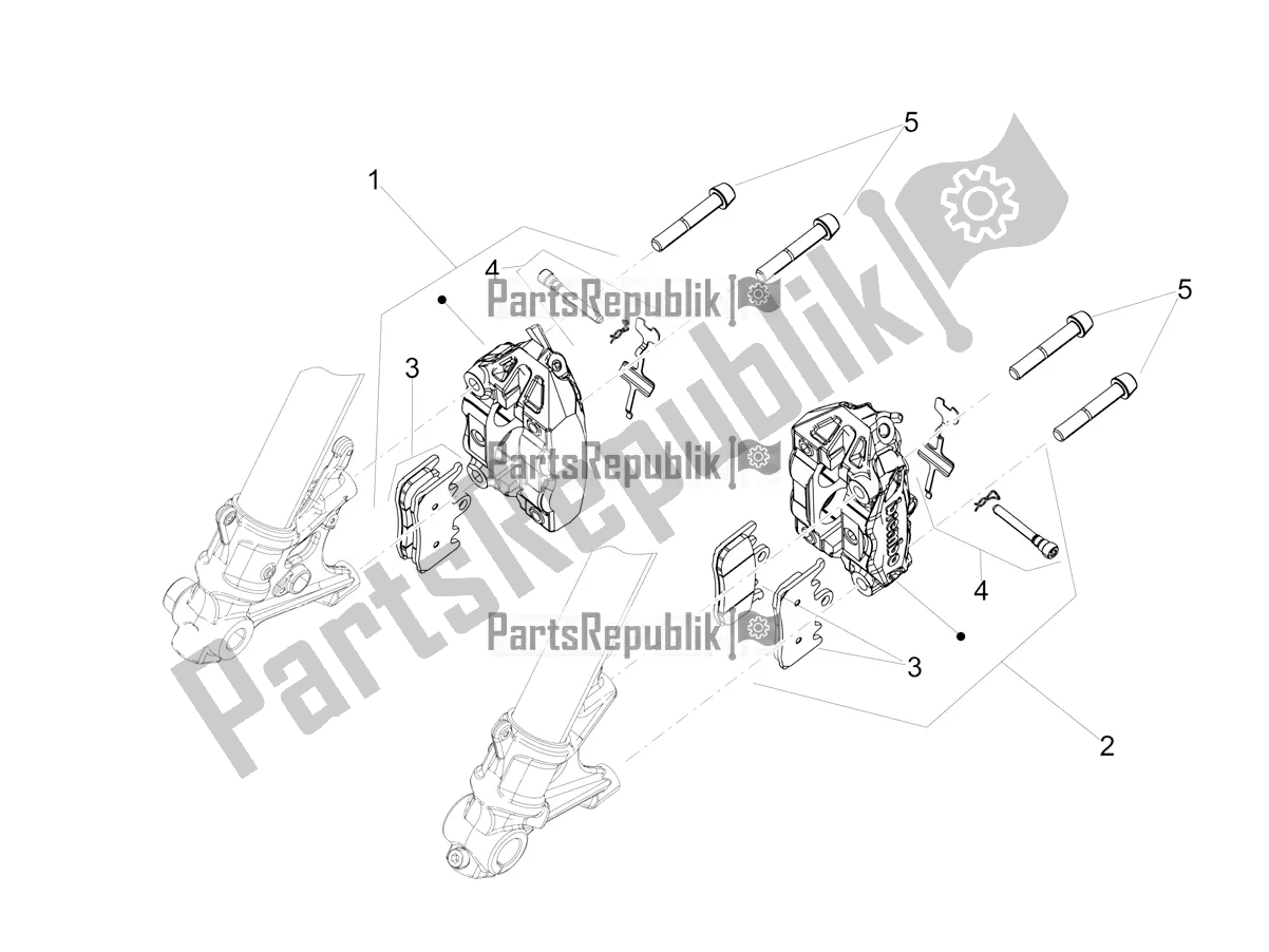 All parts for the Front Brake Caliper of the Aprilia RS 660 ABS USA 2022
