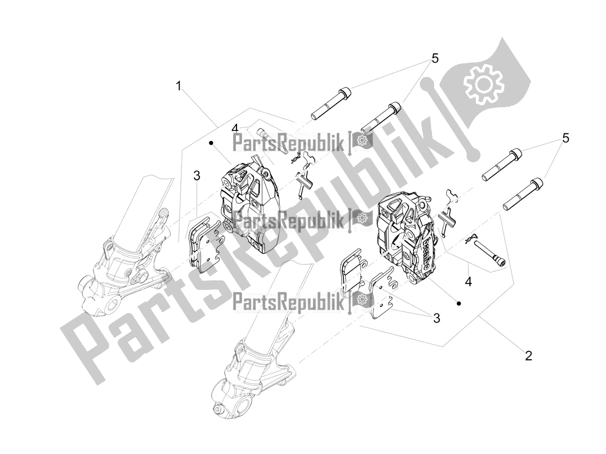 Toutes les pièces pour le étrier De Frein Avant du Aprilia RS 660 ABS USA 2022