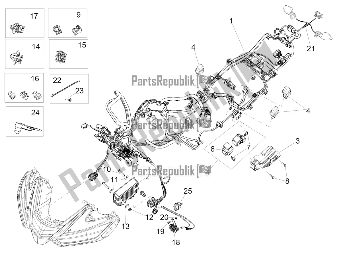 Todas las partes para Sistema Eléctrico Frontal de Aprilia RS 660 ABS USA 2022