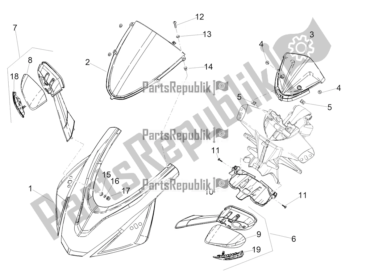 Todas las partes para Carenado Delantero de Aprilia RS 660 ABS USA 2022