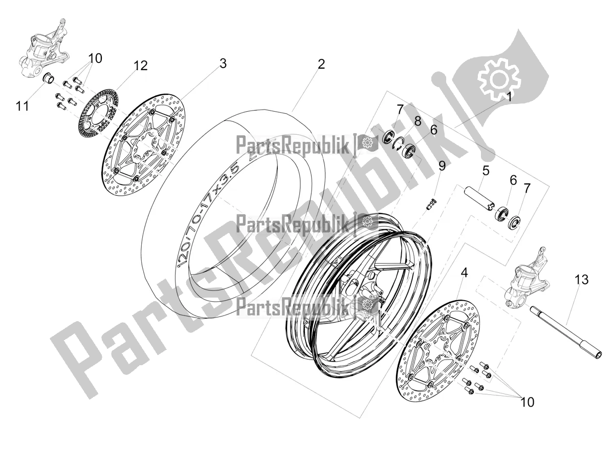 Todas las partes para Rueda Delantera de Aprilia RS 660 ABS USA 2022