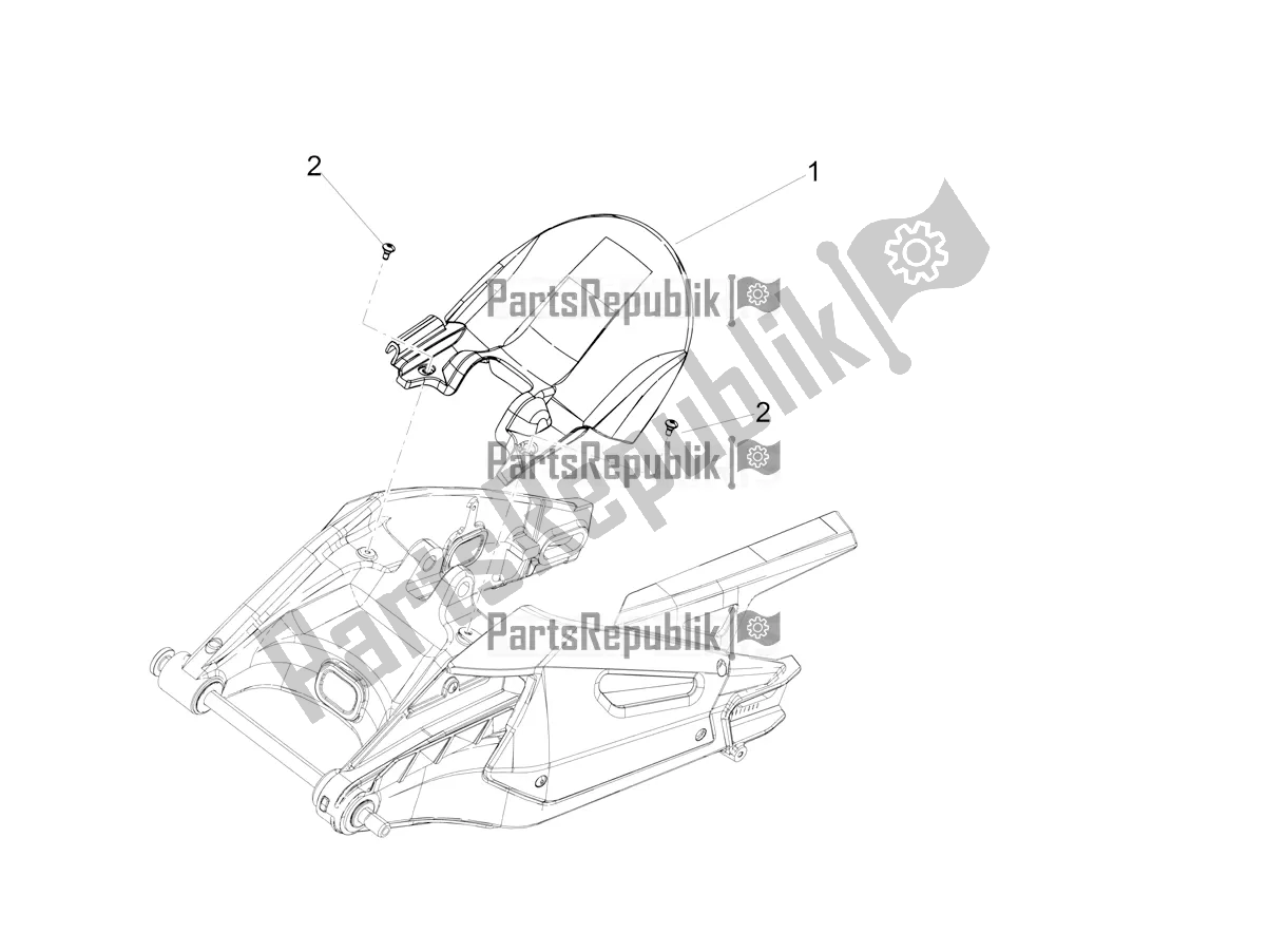 All parts for the Rear Mudguard of the Aprilia RS 660 ABS USA 2022