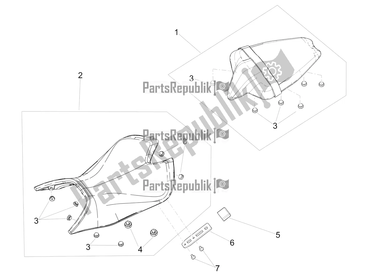 All parts for the Saddle of the Aprilia RS 660 ABS USA 2022