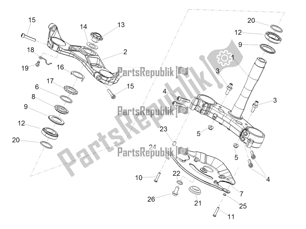 Todas as partes de Direção do Aprilia RS 660 ABS USA 2022