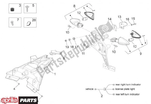 Toutes les pièces pour le Feu Arrière du Aprilia RS4 78 125 2011