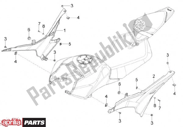 All parts for the Bekledingen Vooraan Iii of the Aprilia RS4 78 125 2011