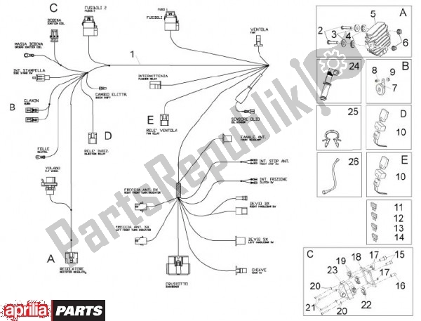 Tutte le parti per il Elektrische Installatie del Aprilia RS4 78 125 2011