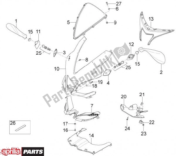 Wszystkie części do Frontafschermingen Aprilia RS4 78 125 2011