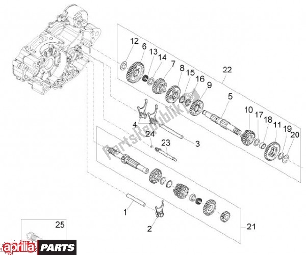 Alle onderdelen voor de Keuzeschakelaar van de Aprilia RS4 78 125 2011
