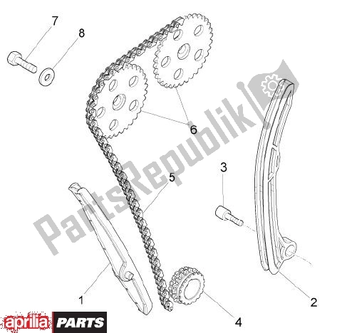 Alle onderdelen voor de Nokkenas Voor van de Aprilia RS4 78 125 2011