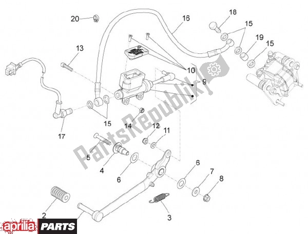 All parts for the Pedaal Remmen of the Aprilia RS4 78 125 2011
