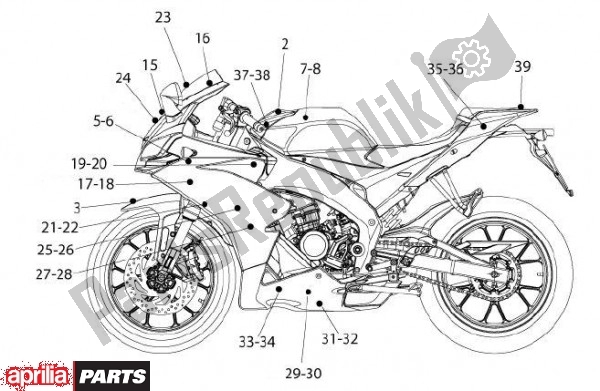 Alle onderdelen voor de Plaatjes Alitalia van de Aprilia RS4 78 125 2011