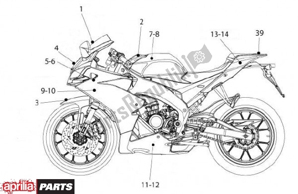 All parts for the Plaatjes Racing White of the Aprilia RS4 78 125 2011
