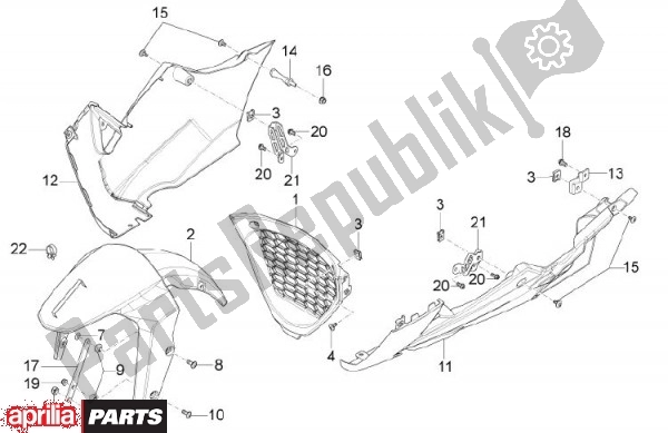 All parts for the Spatbord Vooraan of the Aprilia RS4 78 125 2011