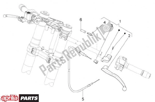 Alle onderdelen voor de Stuur Links van de Aprilia RS4 78 125 2011