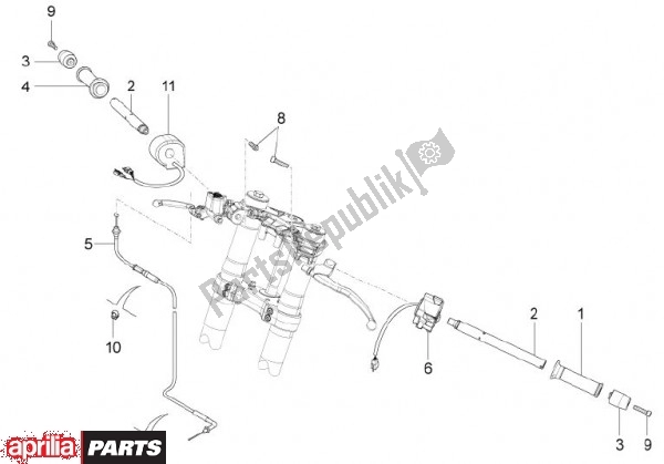 Toutes les pièces pour le Guidon du Aprilia RS4 78 125 2011