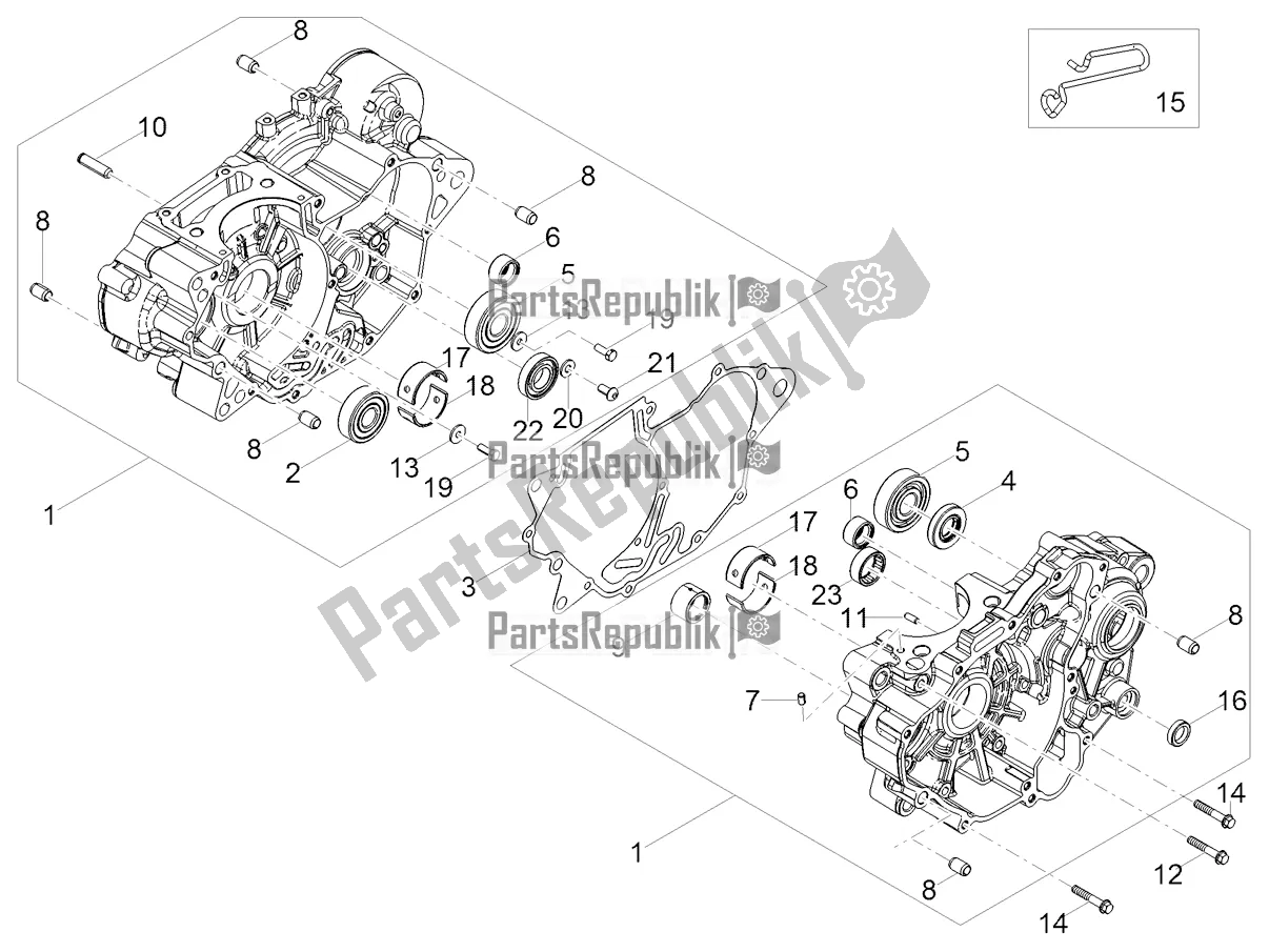 Tutte le parti per il Carter I del Aprilia RS4 125 4T 2016