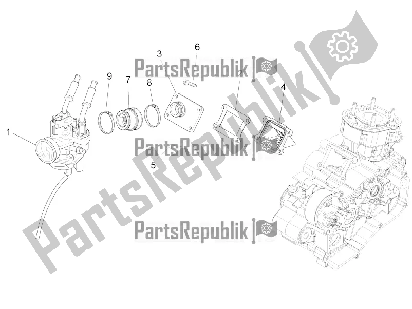 All parts for the Carburettor of the Aprilia RS4 50 2T 2016