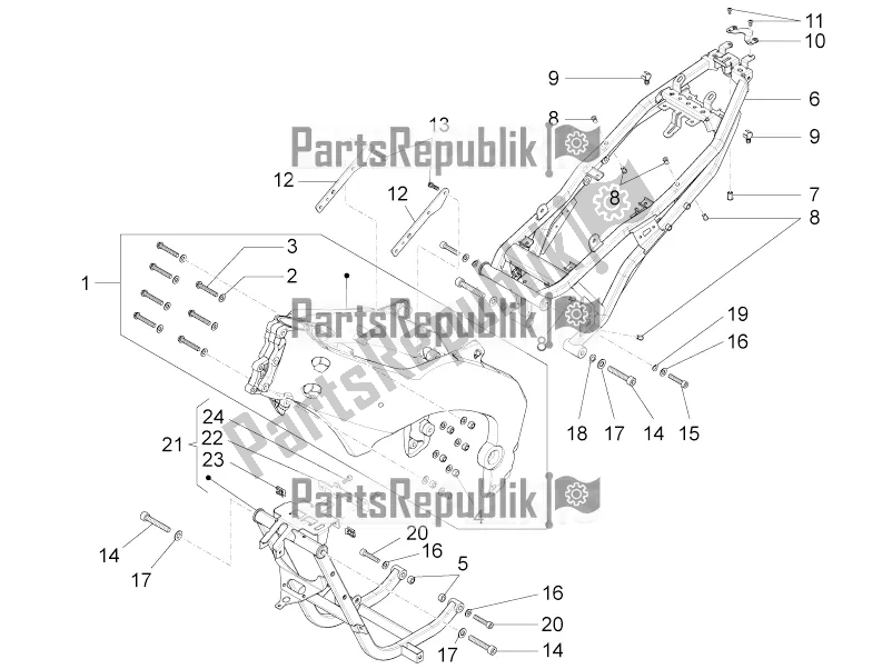 Tutte le parti per il Telaio del Aprilia RS4 50 2T 2016