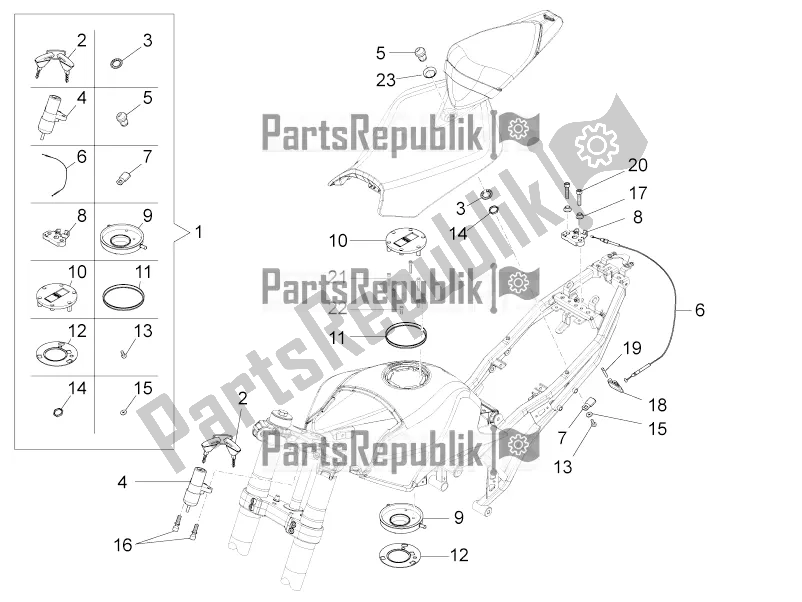 All parts for the Locks of the Aprilia RS4 50 2T 2016