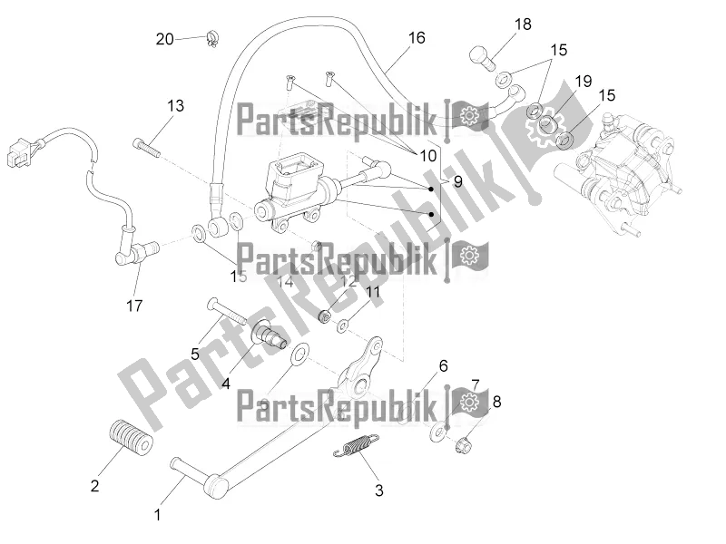 Alle Teile für das Hauptbremszylinder Hinten des Aprilia RS4 50 2T 2016