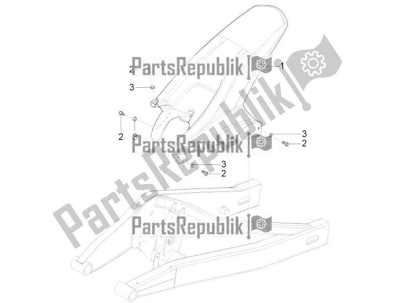Tutte le parti per il Parafango Posteriore del Aprilia RS4 50 2T 2016