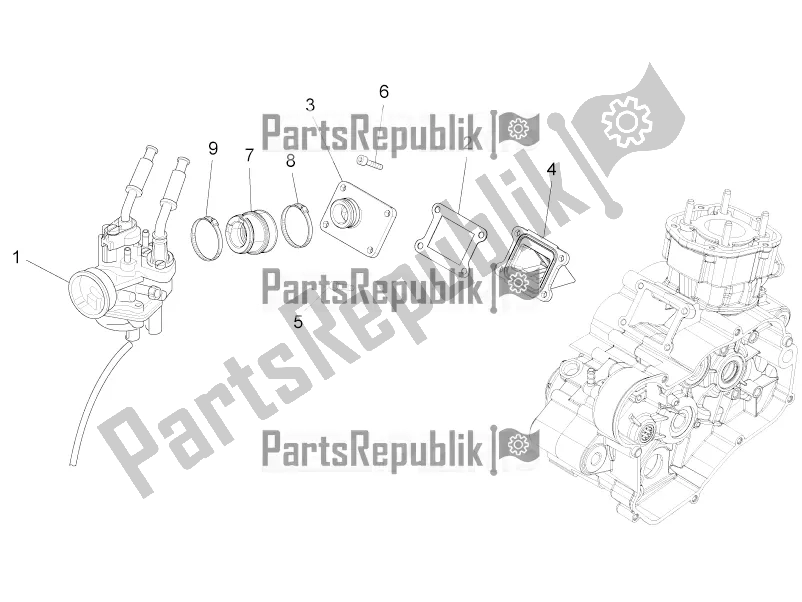 All parts for the Carburettor of the Aprilia RS4 50 2T 2017