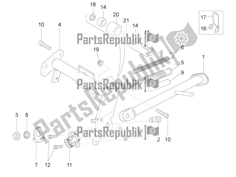 Toutes les pièces pour le Béquille Centrale du Aprilia RS4 50 2T 2017