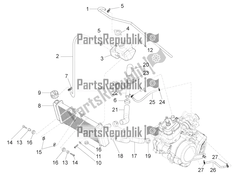 All parts for the Cooling System of the Aprilia RS4 50 2T 2017