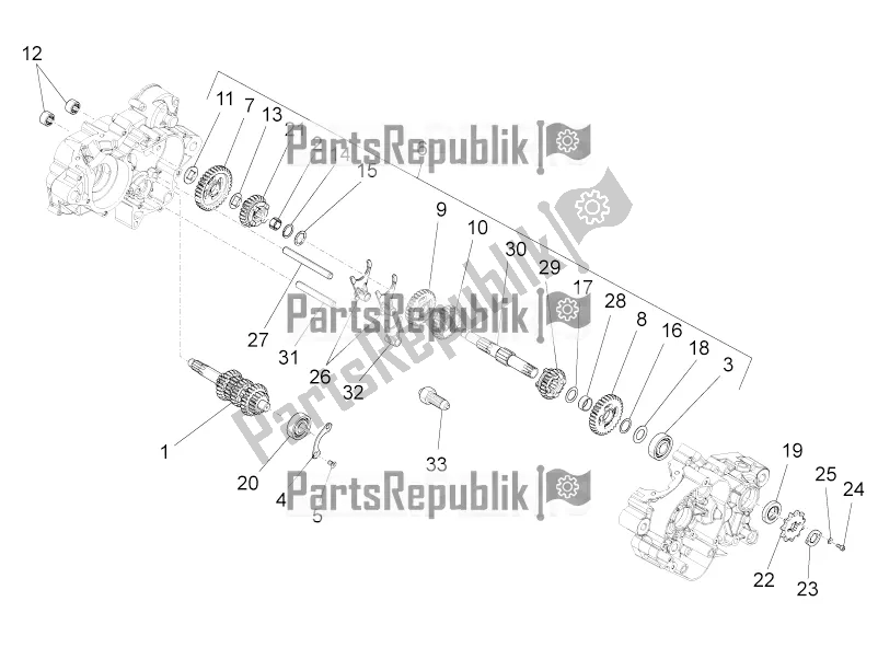 Tutte le parti per il Scatola Ingranaggi - Gruppo Ingranaggi del Aprilia RS4 50 2T 2017