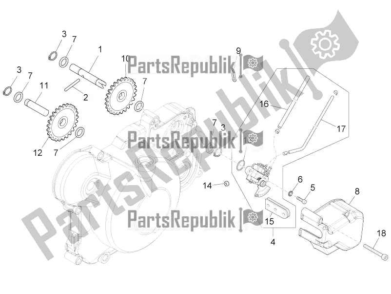 Alle onderdelen voor de Oliepomp van de Aprilia RS4 50 2T 2017