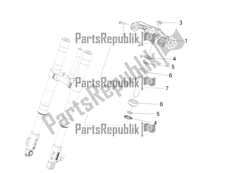 All parts for the Steering of the Aprilia RS4 50 2T 2017