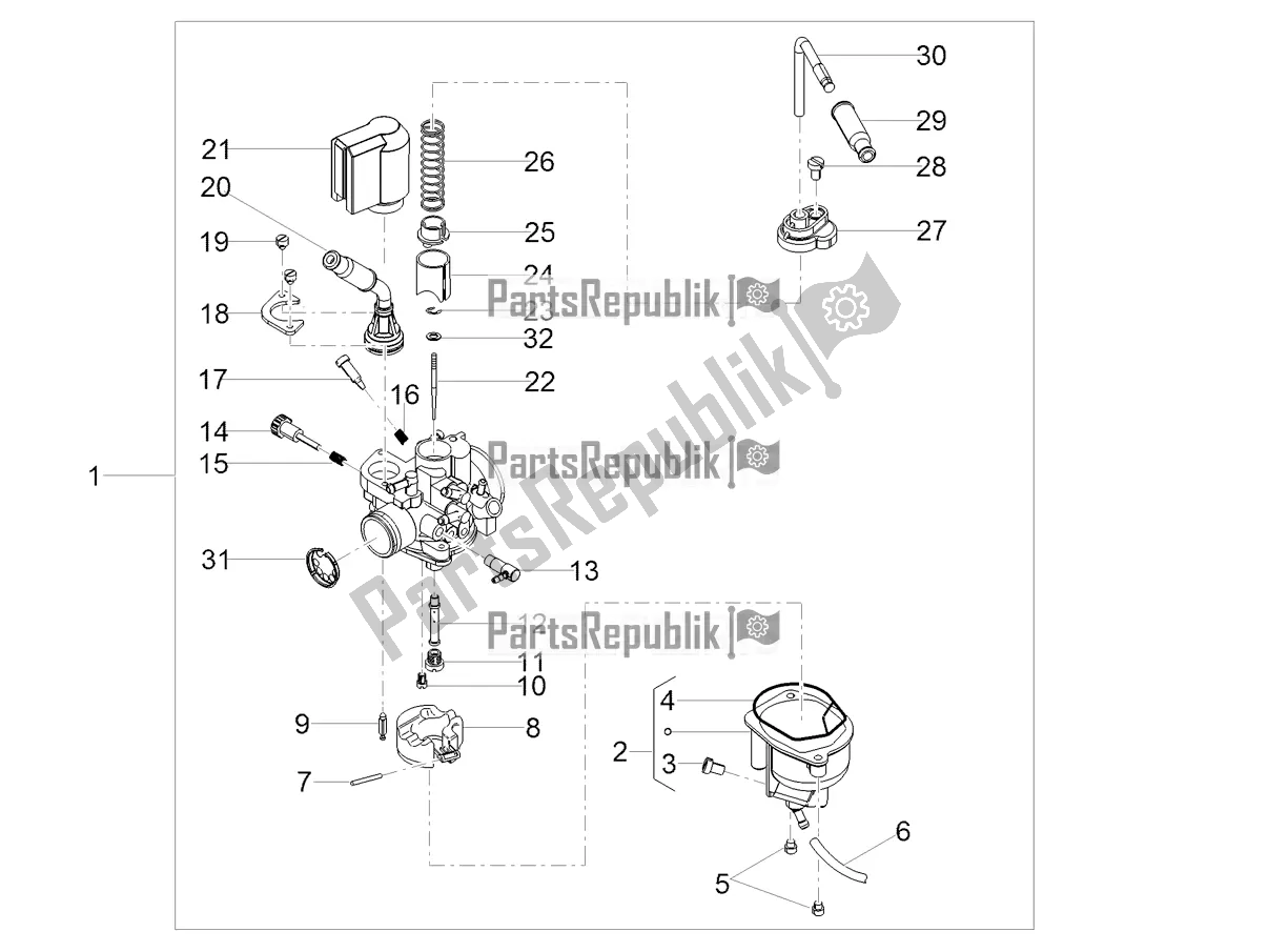 Toutes les pièces pour le Carburateur du Aprilia RS4 50 2T 2018