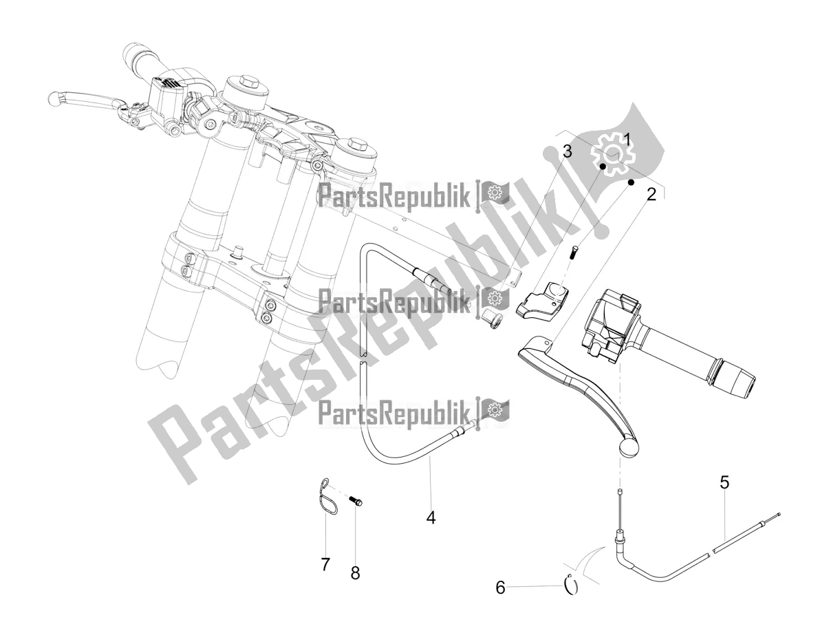 All parts for the Clutch Control of the Aprilia RS4 50 2T 2018