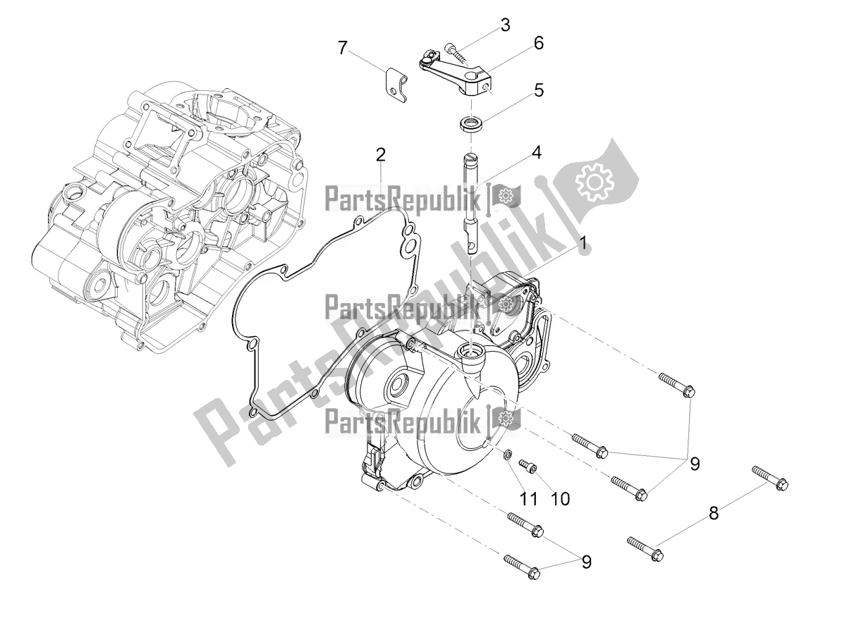 All parts for the Clutch Cover of the Aprilia RS4 50 2T 2018