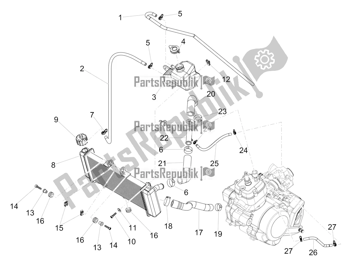 All parts for the Cooling System of the Aprilia RS4 50 2T 2018