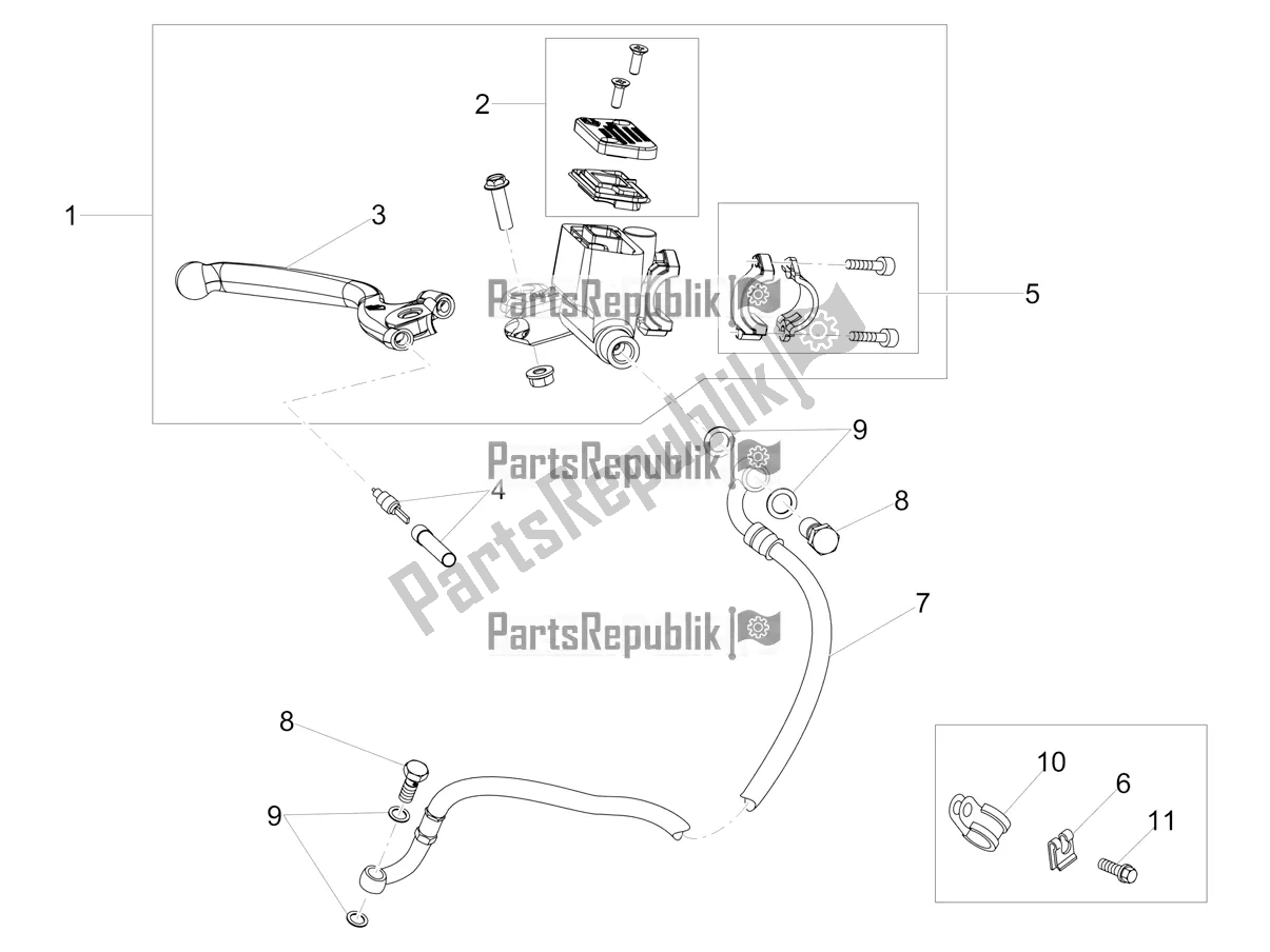 All parts for the Front Master Cilinder of the Aprilia RS4 50 2T 2018