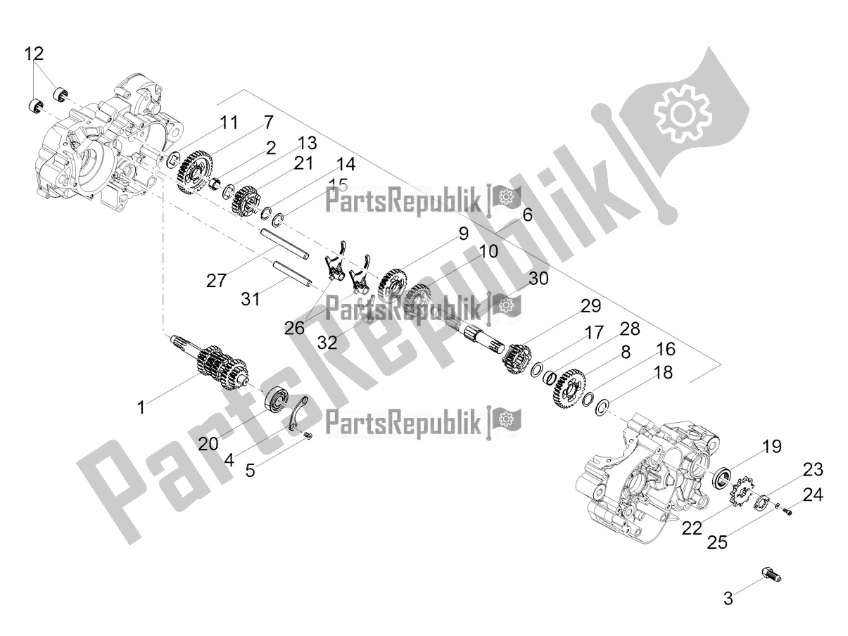 Todas las partes para Caja De Cambios - Conjunto De Engranajes de Aprilia RS4 50 2T 2018