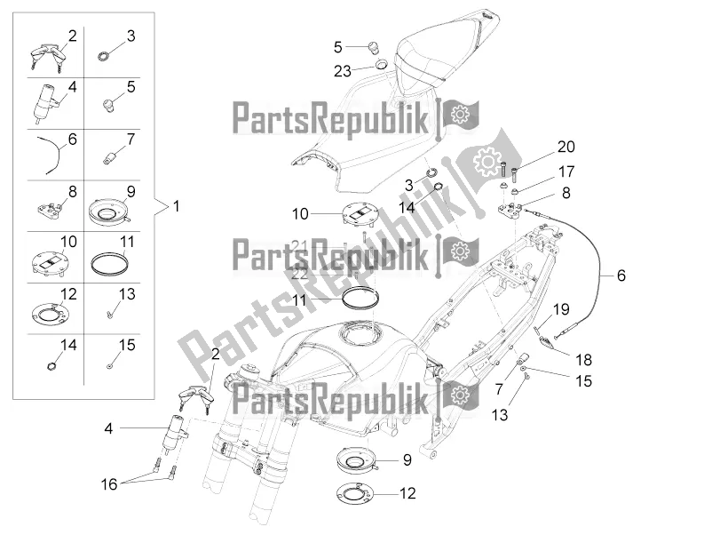 Todas as partes de Fechaduras do Aprilia RS4 50 2T 2018